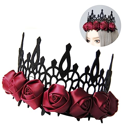 DEARMAMY Halloween Haarreif Barock Rosenkranz Haarschmuck Leichtes Stirnband für Party Festival Cosplay Zubehör Damen von DEARMAMY