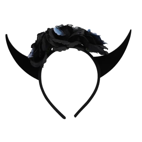 DEARMAMY Halloween Haarreif mit Floralen Hörnern Schwarzes Leichtes Stirnband für Damen Kopfschmuck für Halloween Kostüm und Party Events DEARMAMY Halloween Haarreif mit Floralen Hörnern Schwarzes Leichtes Stirnband für Damen Kopfschmuck für Halloween Kostüm und Party Events von DEARMAMY