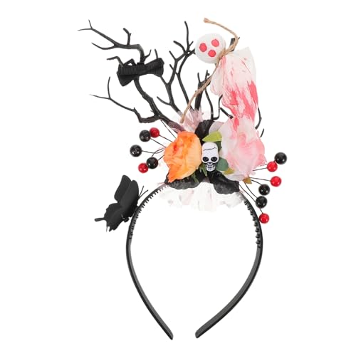 DEARMAMY Halloween Haarreif mit Geweih Geist und Schmetterling Leichter Kopfschmuck für Party Day Of The Dead Mexikanische Blumenkrone Vielseitiges Halloween Accessoire DEARMAMY Halloween Haarreif mit Geweih Geist und Schmetterling Leichter Kopfschmuck für Party Day Of The Dead Mexikanische Blumenkrone Vielseitiges Halloween Accessoire von DEARMAMY