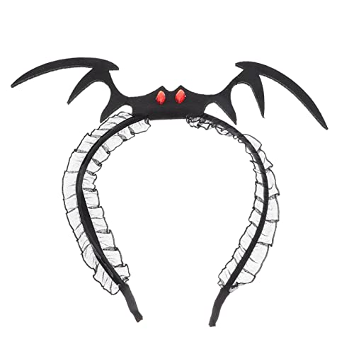 DEARMAMY Halloween Haarreif mit Schwarzen Fledermausflügeln Leichtes Langlebiges Halloween Kostüm Accessoire für Damen Bequemes Kopfband für Party Karneval und Cosplay von DEARMAMY