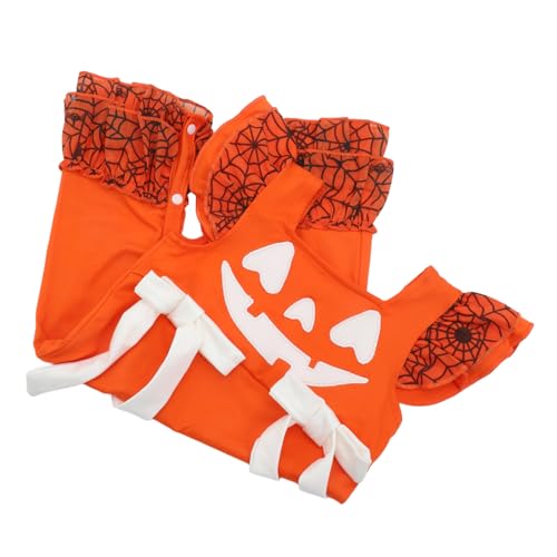 DEARMAMY Halloween Jumpsuit Ärmellos Kürbis Print Romper Weicher Stoff Komfortabel Neugeborene Mädchen Jungen Kostüm Monate Festliches Babyoutfit von DEARMAMY