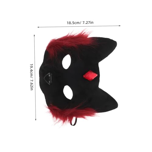 DEARMAMY Halloween Katzenmaske Plüsch Halbes Gesicht Wiederverwendbar Detailliertes Katzenmotiv Cosplay Party Dekorative Maske Für Erwachsene Unisex von DEARMAMY