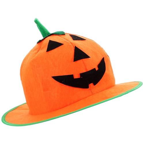 DEARMAMY Halloween-Kürbishut – festlicher orangefarbener Stoff-Kostüm, Kopfschmuck für Erwachsene, Dekoration und Cosplay-Requisite (29 x 20 cm) von DEARMAMY