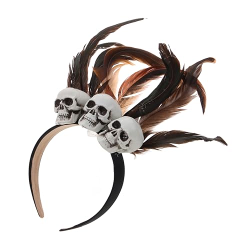 DEARMAMY Halloween Schädel Haarreif mit Federn Spooky Kopfband für Kostüm Karneval Maskerade Leicht und Bequem für Halloween Partys Cosplay DEARMAMY Halloween Schädel Haarreif mit Federn Spooky Kopfband für Kostüm Karneval Maskerade Leicht und Bequem für Halloween Partys Cosplay von DEARMAMY