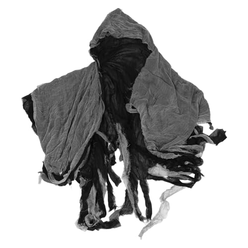 DEARMAMY Halloween Scream Umhang mit Kapuze Realistischer Grim Reaper Look Langlebiger Horror Cosplay Mantel für Männer und Frauen Schnell Auszuziehen für Halloween Partys und Renaissance von DEARMAMY