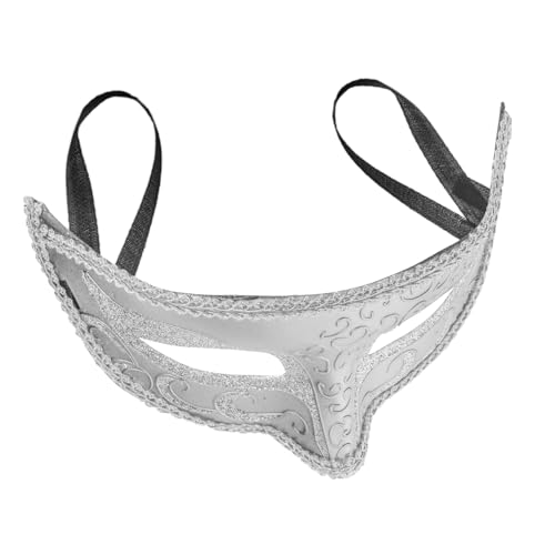 DEARMAMY Halloween Spitze Maske Silber Masquerade Ball Kostüm Maske Cosplay Party Dekoration Leichtes Kunststoffmodell für Erwachsene Theatervorstellungen und Themenfeiern DEARMAMY Halloween Spitze Maske Silber Masquerade Ball Kostüm Maske Cosplay Party Dekoration Leichtes Kunststoffmodell für Erwachsene Theatervorstellungen und Themenfeiern von DEARMAMY
