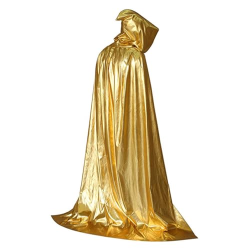 DEARMAMY Helle Farben Bronzed Cape Erwachsene Halloween mit Kapuze Mantel Cosplay Kostüm Robe für Partys von DEARMAMY