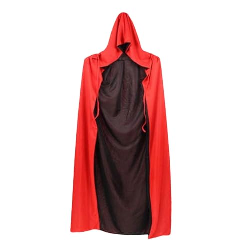 DEARMAMY Doppelschichtiger Schwarzer Roter Umhang für Halloween-kostüme mit Kapuze Umhang Cosplay-Party-Requisite DEARMAMY Doppelschichtiger Schwarzer Roter Umhang für Halloween-kostüme mit Kapuze Umhang Cosplay-Party-Requisite von DEARMAMY