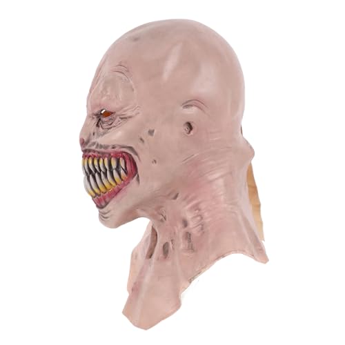 DEARMAMY Halloween-maske Gruseliges Halloween Zombie-kostüm Halloween-erwachsener Horrormasken Männlich Gruselige Maske Zombie-maske Halloween Gruselmasken Für Erwachsene Emulsion Khaki von DEARMAMY