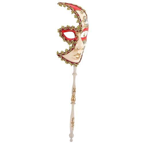 DEARMAMY Handmaske Make-up-zubehör Maskerade-maske Auf Stick Party Maskenpaar Maskerade-maske Für Frauen Maskerademaske Maskerade-masken Für Frauen Retro- Rot Plastik von DEARMAMY