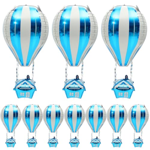 DEARMAMY Heißluftballon Aluminiumfolienballons 20 Stück Weltraum-Aluminiumfolie Heliumballons Für Hochzeit Geburtstag Babyparty Dekorationen Blau von DEARMAMY