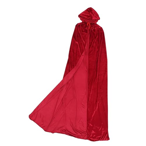 DEARMAMY Kap Halloween Halloween Hexen Umhang Aus 17 Meter Langer Cape Für Cosplay & Dekoration Kreatives Kostü Für Halloween Feiern Und Fotos Weinrot Ohne Kapuze Weißer Geisterumhang von DEARMAMY