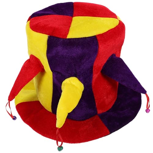 DEARMAMY Hoher Hut mit polygonaler Glocke Clown-Zubehör Zirkushüte für Damen Kappe Clown-Zylinder Halloween-Clown-Hut clown kopfschmuck clown zubehör Clownhut Cosplay-Clown-Hut Stoff DEARMAMY Hoher Hut mit polygonaler Glocke Clown-Zubehör Zirkushüte für Damen Kappe Clown-Zylinder Halloween-Clown-Hut clown kopfschmuck clown zubehör Clownhut Cosplay-Clown-Hut Stoff von DEARMAMY