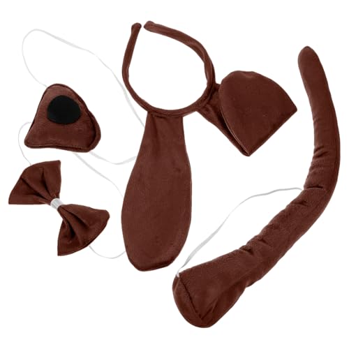 DEARMAMY Hundekostüm Set mit Realistischen Hundeohren Stirnband Nase und Fliege Weiches Material Angenehm für Jungen und Mädchen für Halloween Fasching Cosplay und Party DEARMAMY Hundekostüm Set mit Realistischen Hundeohren Stirnband Nase und Fliege Weiches Material Angenehm für Jungen und Mädchen für Halloween Fasching Cosplay und Party von DEARMAMY
