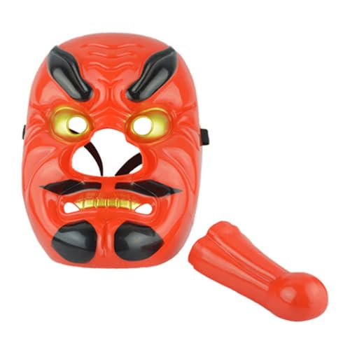 DEARMAMY Japanische Tengu-Masken Festivalkostüm Schreckliche Maske Samurai-Dämonenmaske Oni-Geistermaske Ninja-Maske Nervenkitzel Venezianisches Kostüm Masken Für Karneval Karneval Ball von DEARMAMY