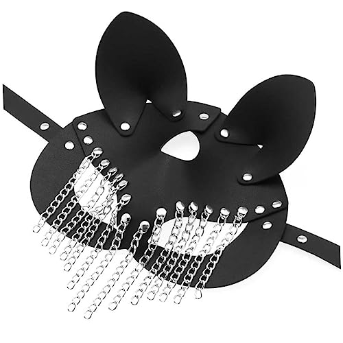 DEARMAMY Kettenledermaske halloween masken halloweenmaske eyepatch opmasken halloween masks Karnevalsparty reinigen Rave- sprühen Festliche Frauenmaske Halloween- PU- DEARMAMY Kettenledermaske halloween masken halloweenmaske eyepatch opmasken halloween masks Karnevalsparty reinigen Rave- sprühen Festliche Frauenmaske Halloween- PU- von DEARMAMY