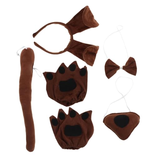 DEARMAMY Kinderset Hundekostüm Teilig mit Kopfband Fliege Nase Handschuhen Weiche Atmungsaktive Tierkostüm Accessoires für Halloween Rollenspiele und Kinderparty DEARMAMY Kinderset Hundekostüm Teilig mit Kopfband Fliege Nase Handschuhen Weiche Atmungsaktive Tierkostüm Accessoires für Halloween Rollenspiele und Kinderparty von DEARMAMY