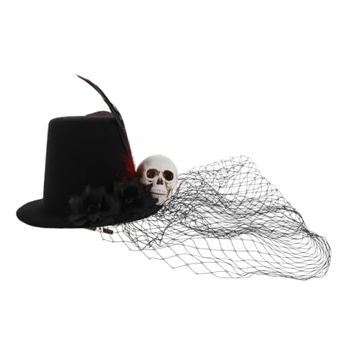 DEARMAMY Kleiner Gothic Mini Hut mit Netzschleier und Eleganter Fascinator für Halloween und Kostümpartys Hochwertiges Haaraccessoire für Besondere Anlässe von DEARMAMY