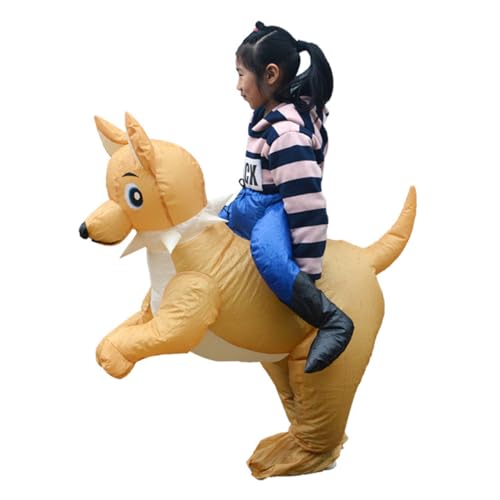 DEARMAMY Kleiner gelber Hund aufblasbarer Anzug Aufblasbares Kostüm Hundekostüme Kostüm aufblasen halloween costume halloween kleidung, die kostüm aufführen Anzüge durchführen Weiß von DEARMAMY