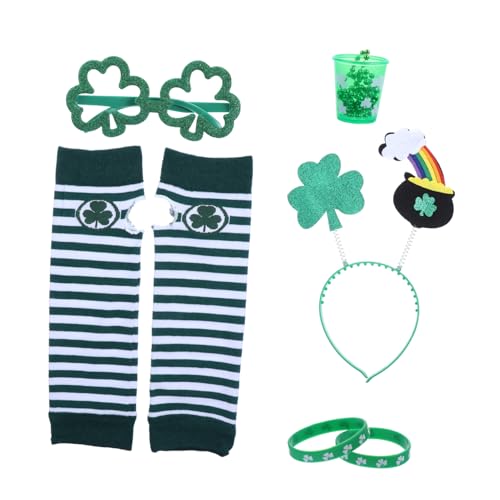 DEARMAMY Komplette Kostüme Zum St. Patricks Day: 6-in-1-irisches Festival-zubehörset Haarspange Halskette Handschuhe Brille Armbänder DEARMAMY Komplette Kostüme Zum St. Patricks Day: 6-in-1-irisches Festival-zubehörset Haarspange Halskette Handschuhe Brille Armbänder von DEARMAMY