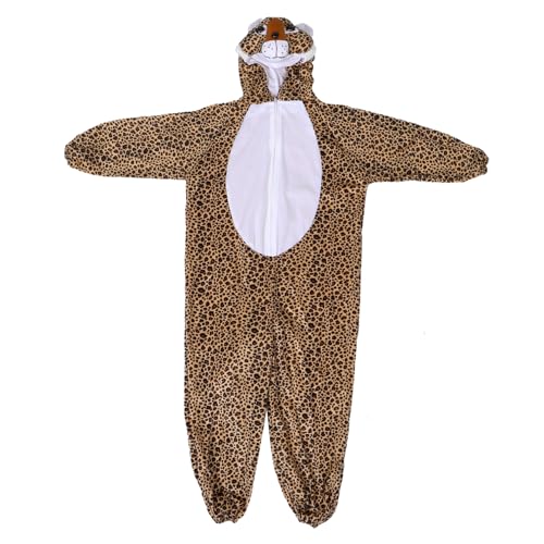 DEARMAMY Kostüme für Softes Leopardenkostüm Tierspielkostüm -Tier-Strampler Leoparden-Overall Leopard -Jumpsuit Kindertierkostüm für den Kindertag Polyester Kaffee von DEARMAMY