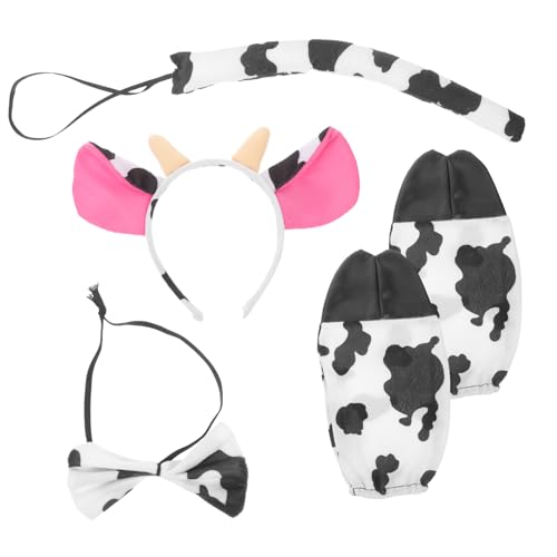 DEARMAMY Kostümset Kuh für Stirnband Handschuhe und Fliege Niedliches Halloween Accessoire für Cosplay und Partys Tierkostüm für Verschiedene Anlässe DEARMAMY Kostümset Kuh für Stirnband Handschuhe und Fliege Niedliches Halloween Accessoire für Cosplay und Partys Tierkostüm für Verschiedene Anlässe von DEARMAMY