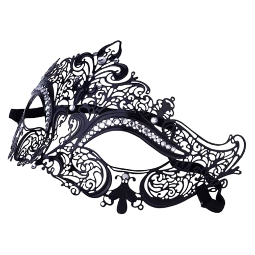 DEARMAMY Metall Diamant Party Kostümmasken Kostüm Halloween Juwelenbesetzte Dämonenmaske Für Frauen Gruselige Erwachsene Halbmänner Frauen Partymaske Metallmaske Partykostüm von DEARMAMY