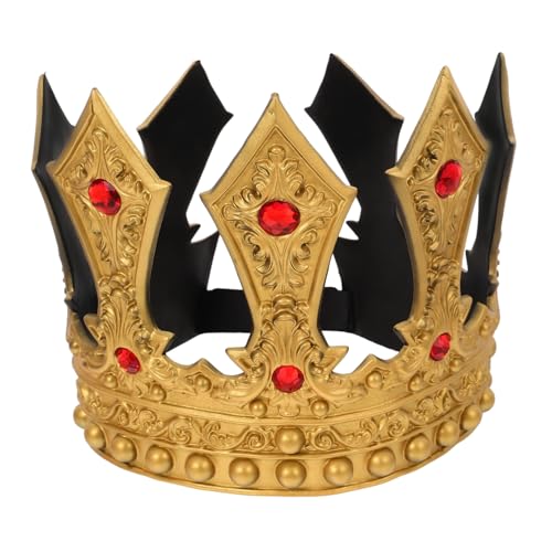 DEARMAMY Mittelalterliche Königskrone für Herren Goldfarben mit Strasssteinen Königliches Kostümzubehör für Halloween Cosplay Geburtstagsfeier und Theaterveranstaltungen DEARMAMY Mittelalterliche Königskrone für Herren Goldfarben mit Strasssteinen Königliches Kostümzubehör für Halloween Cosplay Geburtstagsfeier und Theaterveranstaltungen von DEARMAMY