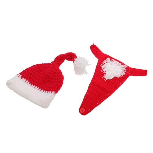 DEARMAMY Neugeborenen Weihnachtsmütze Set Rot Handgefertigt Fotografie Requisite Santa Claus Hut für Weihnachtskostüm Verstellbar Komfortabel DEARMAMY Neugeborenen Weihnachtsmütze Set Rot Handgefertigt Fotografie Requisite Santa Claus Hut für Weihnachtskostüm Verstellbar Komfortabel von DEARMAMY