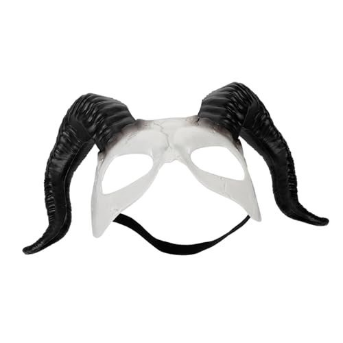 DEARMAMY Ox Horn Maske Dekorative Halbgesichtsmaske für Halloween Kostümpartys Robuste Kunststoffmaske für Cosplay Maskeraden Geschenkidee für Besondere Anlässe von DEARMAMY