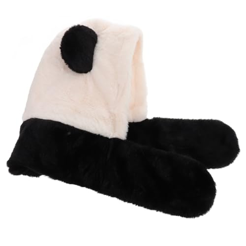 DEARMAMY Panda-schalmütze Lustiger Tierhut Mützen Für Teenager Panda-halloween-kostüm Tierkostümhüte Lustige Tierhüte Panda-mütze Bärenhut Tiermütze Panda-hut Künstliches Kaninchenfell von DEARMAMY
