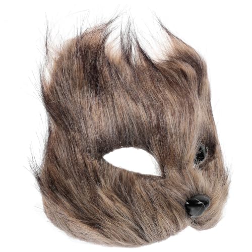 DEARMAMY Pelzfuchs-Maske Therian-Maske Plüsch-Katzenmaske Tier-Halbgesichtsmaske Maskerade-Maske Für Halloween Cosplay Kostüm Karneval Requisiten von DEARMAMY