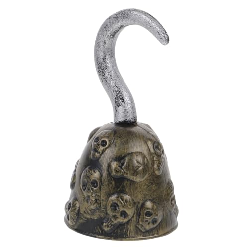 DEARMAMY Piratenhaken Cosplay Toy Antikbronze mit Totenkopfmotiv Komfortabler Griff Halloween Kostümzubehör für Piratenpartys Fasching Bühnenauftritte Kindergeburtstag Rollenspiel von DEARMAMY