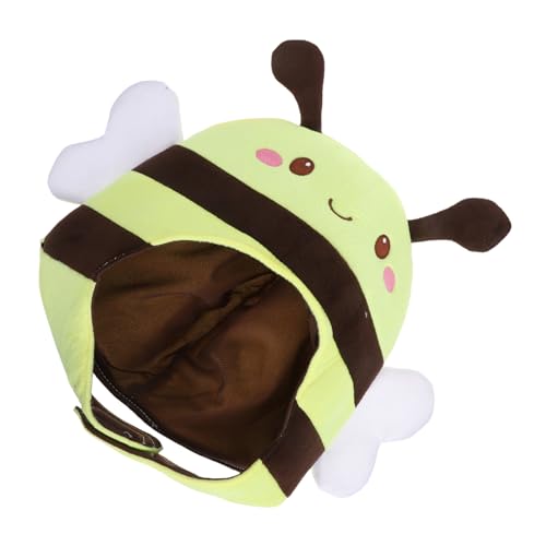 DEARMAMY Plüsch Bienen-kostüm-headgear mit Ausdruck Leichter Cartoon Honigbienen-hut Vielseitiger Festhut für Weihnachten Halloween Geburtstage Cosplay und Festliche Anlässe von DEARMAMY