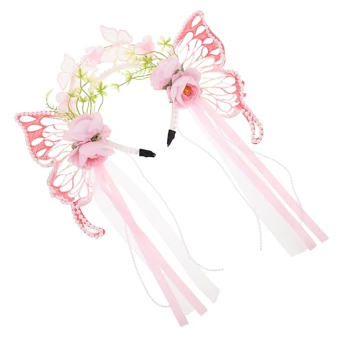 DEARMAMY Prinzessin Kopfstück mit Elastischem Band für Bezauberndes Pinkes Design mit Blumen und Schmetterlingen für Partys und Cosplay DEARMAMY Prinzessin Kopfstück mit Elastischem Band für Bezauberndes Pinkes Design mit Blumen und Schmetterlingen für Partys und Cosplay von DEARMAMY
