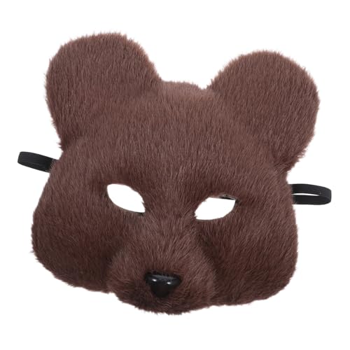 DEARMAMY Realistische Plüsch-bärenmaske für Halloween Cosplay Weiche Tiergesichtsmaske mit Detailgetreuem Design Langlebig und Komfortabel für Maskenbälle Karneval und Kostümpartys von DEARMAMY