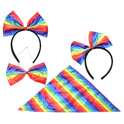 DEARMAMY Regenbogen Party Teilig mit Stirnband Dreieckstuch Fliege Leichtes Langlebiges Kostümzubehör für Pride Month Cosplay und Festliche Anlässe Farbenfrohes Haarband und Bandana DEARMAMY Regenbogen Party Teilig mit Stirnband Dreieckstuch Fliege Leichtes Langlebiges Kostümzubehör für Pride Month Cosplay und Festliche Anlässe Farbenfrohes Haarband und Bandana von DEARMAMY