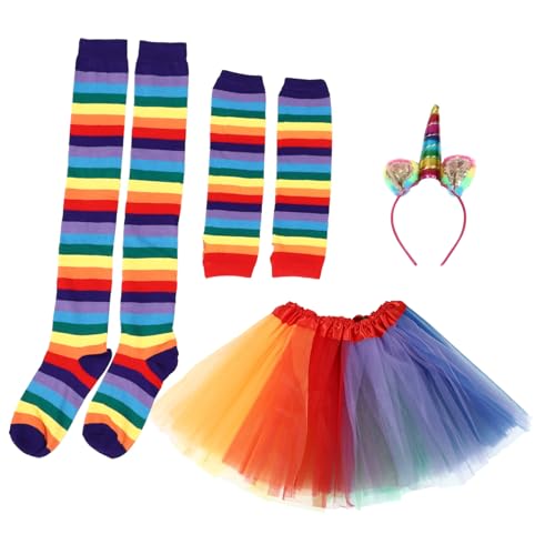 DEARMAMY Regenbogen Tutu Kleid Set Für Buntes Tüllkleid Mit Rüsche Inklusive Handschuhe Socken Und Haarband Perfekt Für Fotoshootings Partys Und Kostüme DEARMAMY Regenbogen Tutu Kleid Set Für Buntes Tüllkleid Mit Rüsche Inklusive Handschuhe Socken Und Haarband Perfekt Für Fotoshootings Partys Und Kostüme von DEARMAMY