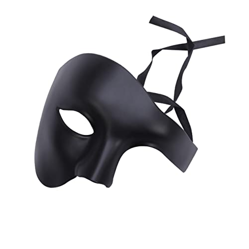 DEARMAMY Retro Halloween Einäugige Maske Halbe Gesichtsmaske Für Maskerade Und Cosplay Schwarze Augenmaske Für Partys Und Festivals Stilvolle Und Delikate Gestaltung von DEARMAMY