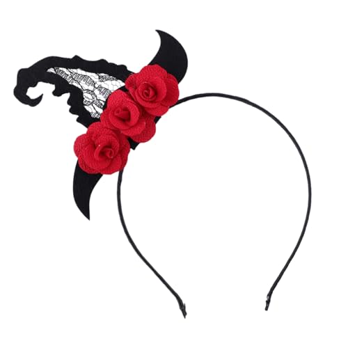 DEARMAMY Rotes Halloween Haarband mit Dekorativem Blumen Design Einzigartiges Modisches Stirnband für Damen Verarbeitung für Halloween Cosplay und Kostümpartys DEARMAMY Rotes Halloween Haarband mit Dekorativem Blumen Design Einzigartiges Modisches Stirnband für Damen Verarbeitung für Halloween Cosplay und Kostümpartys von DEARMAMY