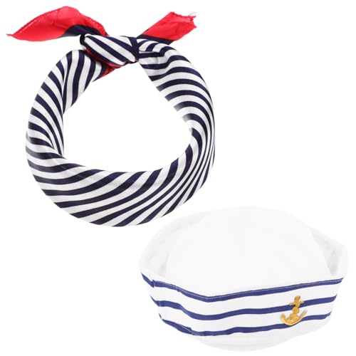 DEARMAMY Sailor Kostü Set Mit Matrosenhut Und Schal 2 Teiliges Accessoire Für Karneval Halloween Und Kostümpartys Perfekt Für Seemann Rollenspiele Und Cosplay DEARMAMY Sailor Kostü Set Mit Matrosenhut Und Schal 2 Teiliges Accessoire Für Karneval Halloween Und Kostümpartys Perfekt Für Seemann Rollenspiele Und Cosplay von DEARMAMY