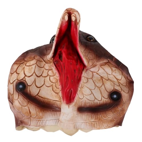 DEARMAMY Schlangenmaske Schlangenkopfmaske Tierische Partymaske Karneval Kopfbedeckung Schlange Kopfbedeckung Halloween-cosplay-maske Schlangenkostüm Maskentier Kostüm Maske Emulsion von DEARMAMY