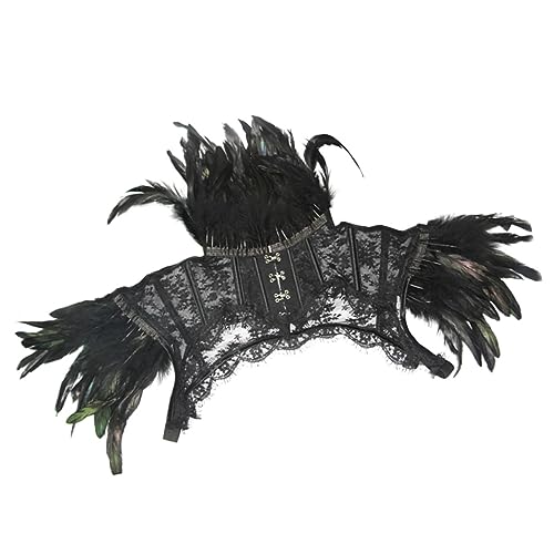 DEARMAMY Schwarzer Spitzen-Cape Umhang Für Cosplay Kostüm Accessoire Für Halloween Für Themenpartys Und Kostümpartys Bequem Und Einfach Anzuziehen von DEARMAMY