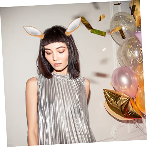 DEARMAMY Simulierte Hirschohren Haarreif DIY Kostüm Zubehör für Damen Langlebiges Material Detailreiche Verarbeitung für Karneval Festival und Kostümparty Braune Hirschohren Haarschmuck von DEARMAMY
