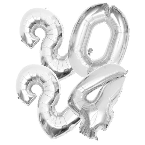 DEARMAMY Luftballons Für Silvester Splitter-2024-Ballonzahlen Folierte Heliumballons Party-Zahlenballon Für Silvester-Geburtstagsparty-Zubehör 2024 Luftballons von DEARMAMY