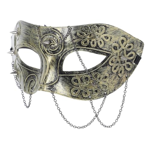 DEARMAMY Steampunk Halbmaske mit Kettenakzenten Einzigartige Maske für Männer und Frauen für Maskenbälle Halloween und Karneval Vintage für Kreative Projekte DEARMAMY Steampunk Halbmaske mit Kettenakzenten Einzigartige Maske für Männer und Frauen für Maskenbälle Halloween und Karneval Vintage für Kreative Projekte von DEARMAMY
