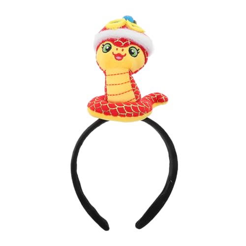 DEARMAMY Stirnband Stirnband Schlangen-cartoon-stirnband Stirnbänder Für Die Neujahrsparty Schlangenhaar-accessoires Für Frauen Schlangenhaarband Festival-kopfbedeckungen Plüsch Rot von DEARMAMY