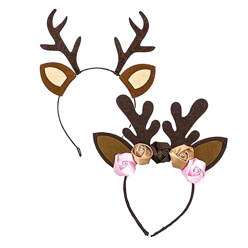 DEARMAMY Teiliges Weihnachts Haarband aus Strapazierfähigem Dekoratives Rentier Geweih Foto Requisit Wiederverwendbar und Komfortabel Geeignet für Kinderfest und Party von DEARMAMY