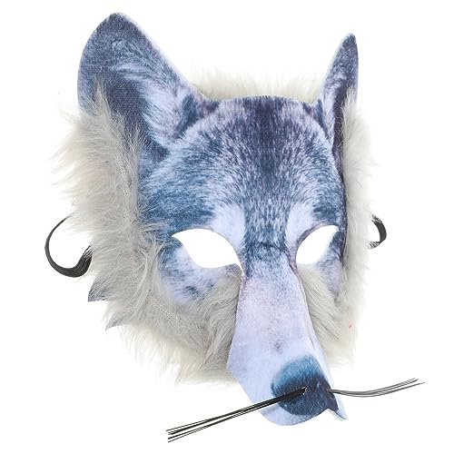 DEARMAMY Therian-Masken Tiermasken: 1 Stück Wolfsmaske Halbe Katzenmaske Neuartige Maske Maskerade Cosplay-Party von DEARMAMY