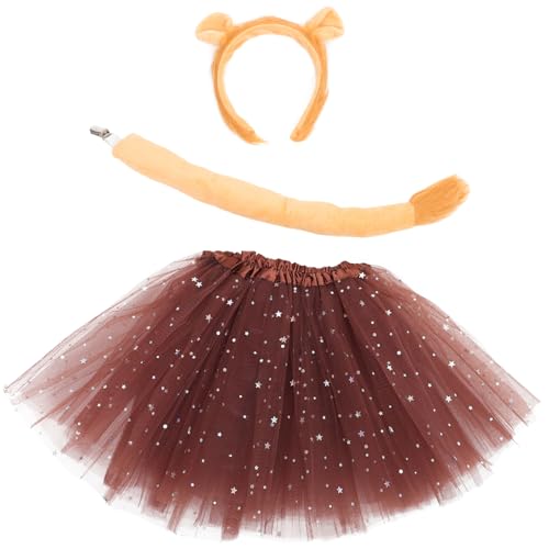 DEARMAMY Umfassendes Löwenkostüm-set Inklusive Ohren-stirnband Tutu-rock Und Für Die Löwenkostümparty Für Erwachsene von DEARMAMY
